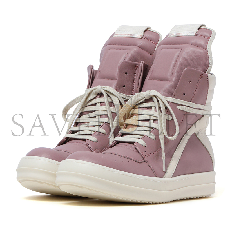 RICK OWENS GEOBASKET HIGH-TOP LEATHER SNEAKERS ‎‎289460